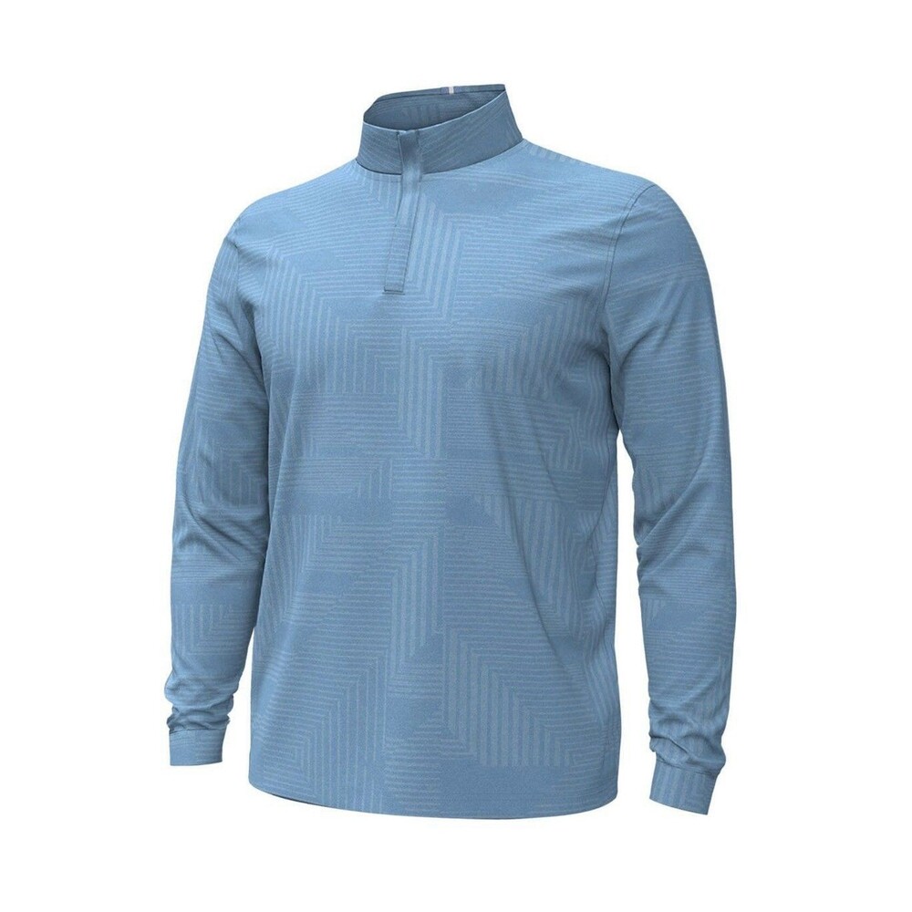 Under Armour UA Golf Mens Blue Geometric Jacquard 1/4 Zip Pullover Size Medium